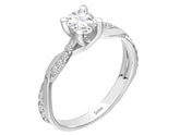 Birgie 0.80 Karat Diamant & Weißer Topas Ring 14 Karat Gold