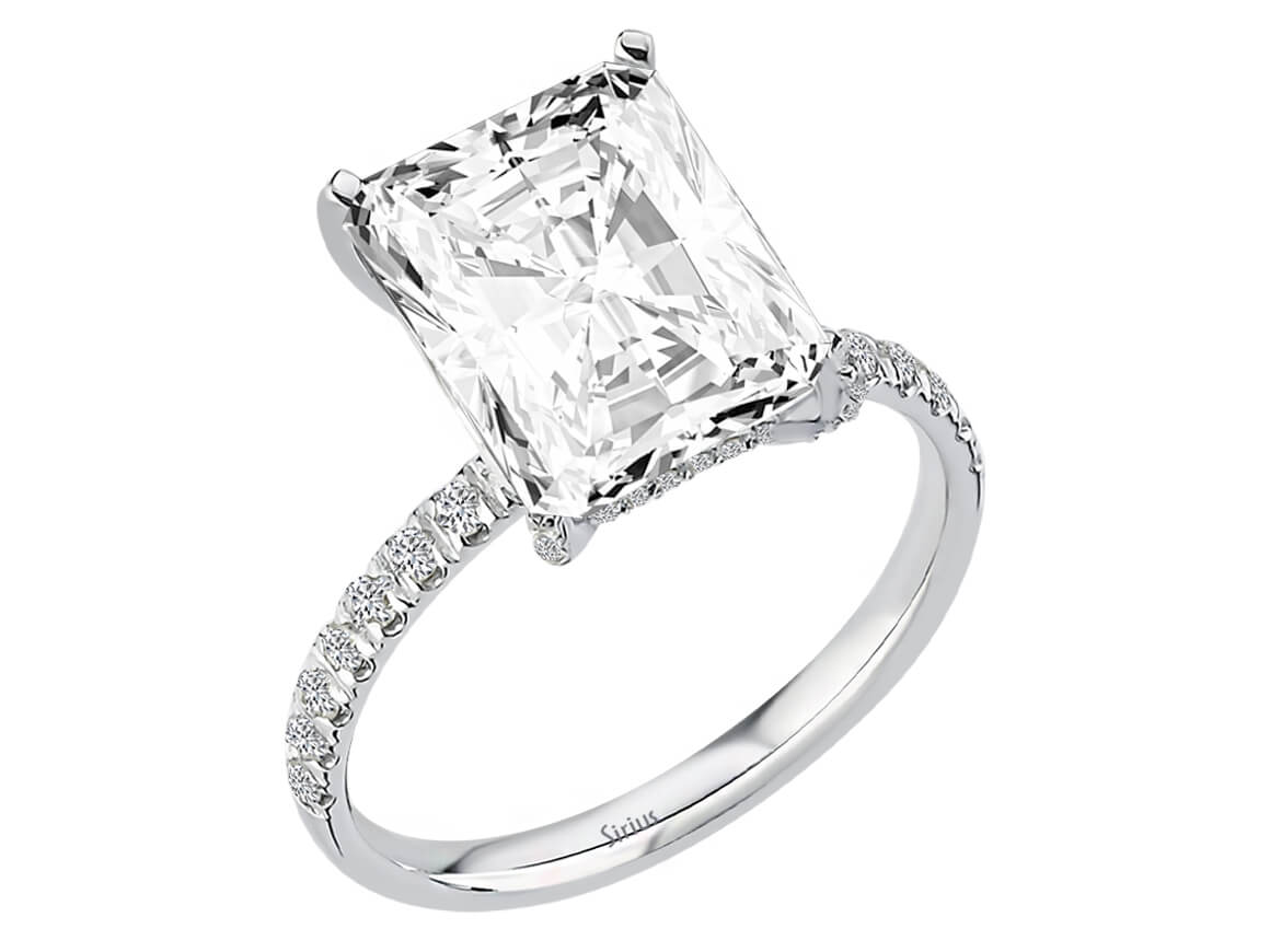 Birgie 14K Weißgold Ring mit Diamanten und Weißtopas