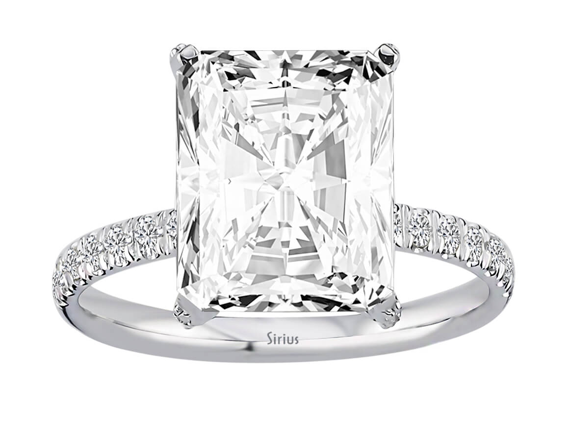 Birgie 14K Weißgold Ring mit Diamanten und Weißtopas