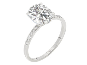 Birgie 2.28 Karat Weißer Topas & Diamant Ring 14 Karat Gold