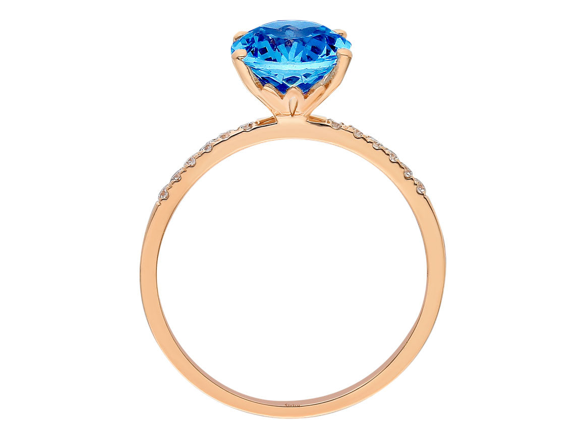 Birgie 1.35 Karat London Blautopas & Diamant Ring  14 Karat Gold