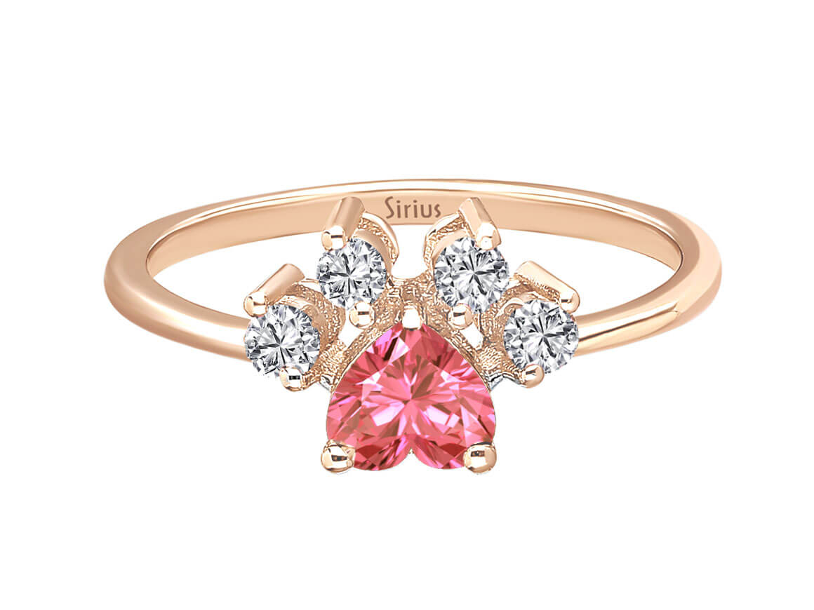 Birgie 0.35 Karat Turmalin & Diamant Herz Ring 14 Karat Gold
