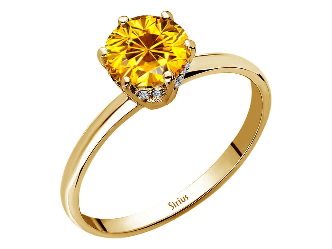 Birgie 0.79 Karat Diamant & Citrin Ring  14 Karat Gold