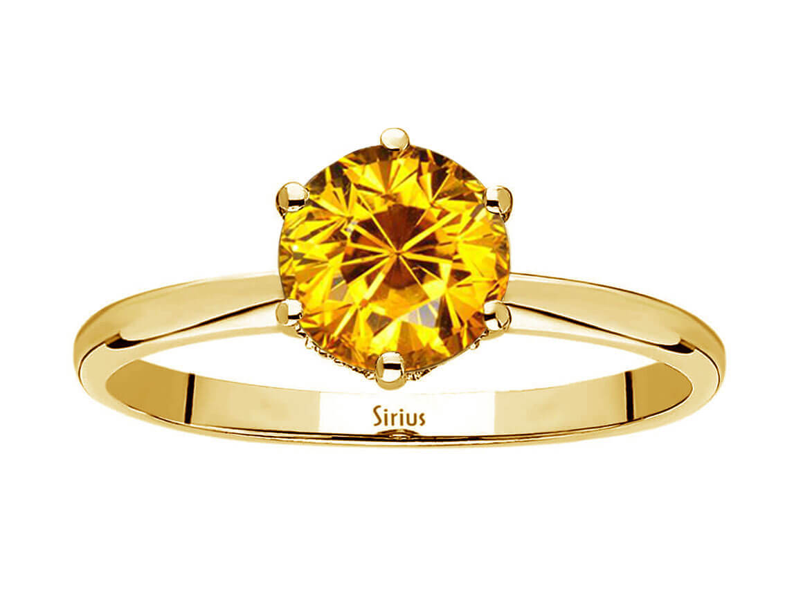 Birgie 0.79 Karat Diamant & Citrin Ring  14 Karat Gold