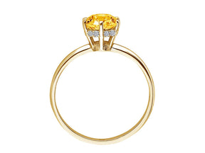 Birgie 0.79 Karat Diamant & Citrin Ring  14 Karat Gold