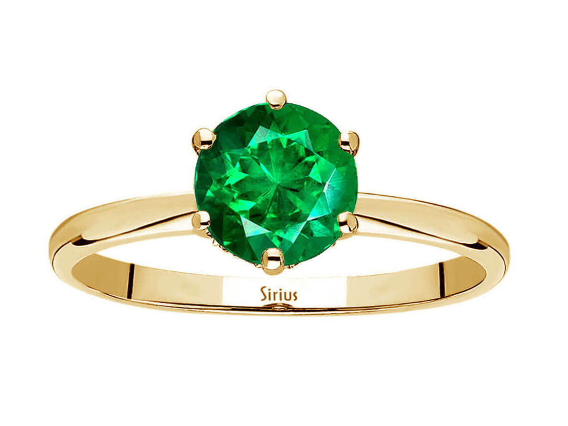 Birgie 0.85 Karat Diamant & Smaragd Ring 14 Karat Gold