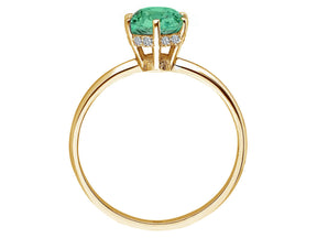 Birgie 0.85 Karat Diamant & Smaragd Ring 14 Karat Gold