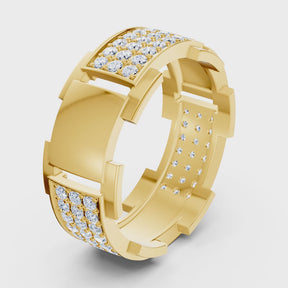 14 Karat Gold Design Trauring mit Diamanten