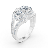 Diamond vintage engagement ring in white gold