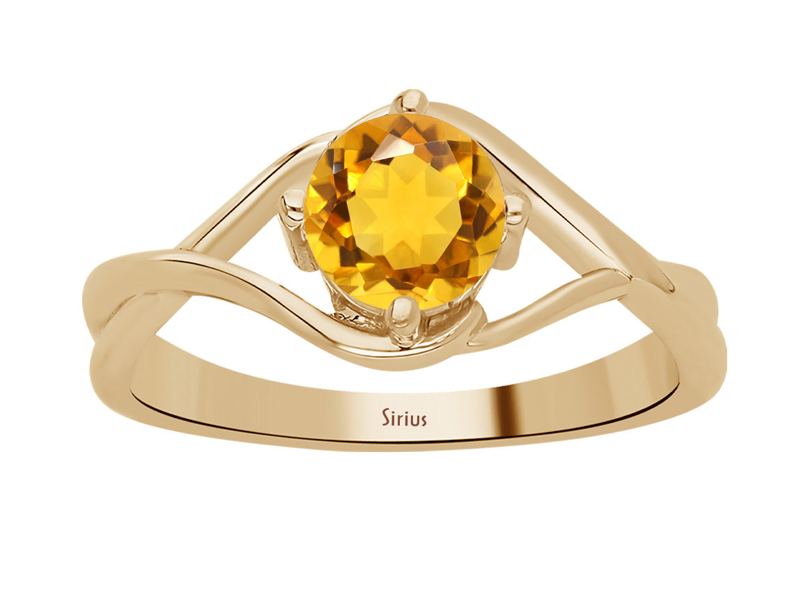 Birgie 0.75 Karat Citrin Solitär Ring aus 8K Gelbgold