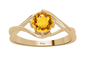 Birgie 0.75 Karat Citrin Solitär Ring aus 8K Gelbgold