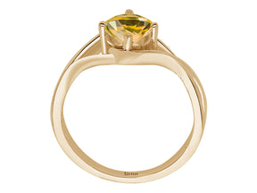 Birgie 0.75 Karat Citrin Solitär Ring aus 8K Gelbgold