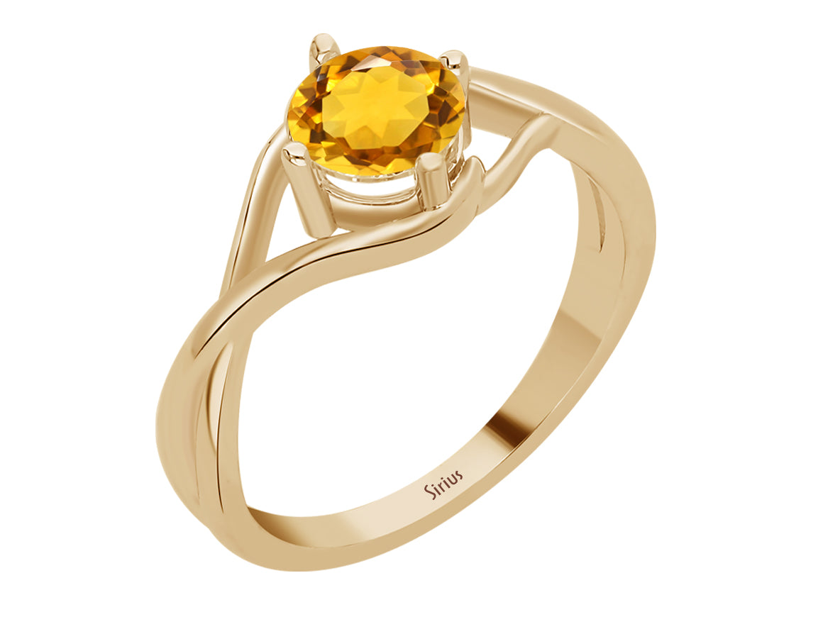 Birgie 0.75 Karat Citrin Solitär Ring aus 8K Gelbgold