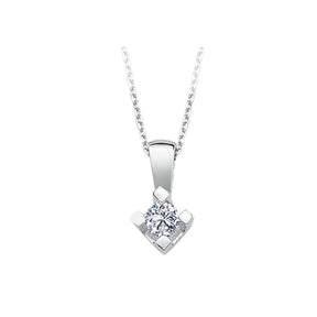 0.10 Carat Diamant  Solitär Halskette