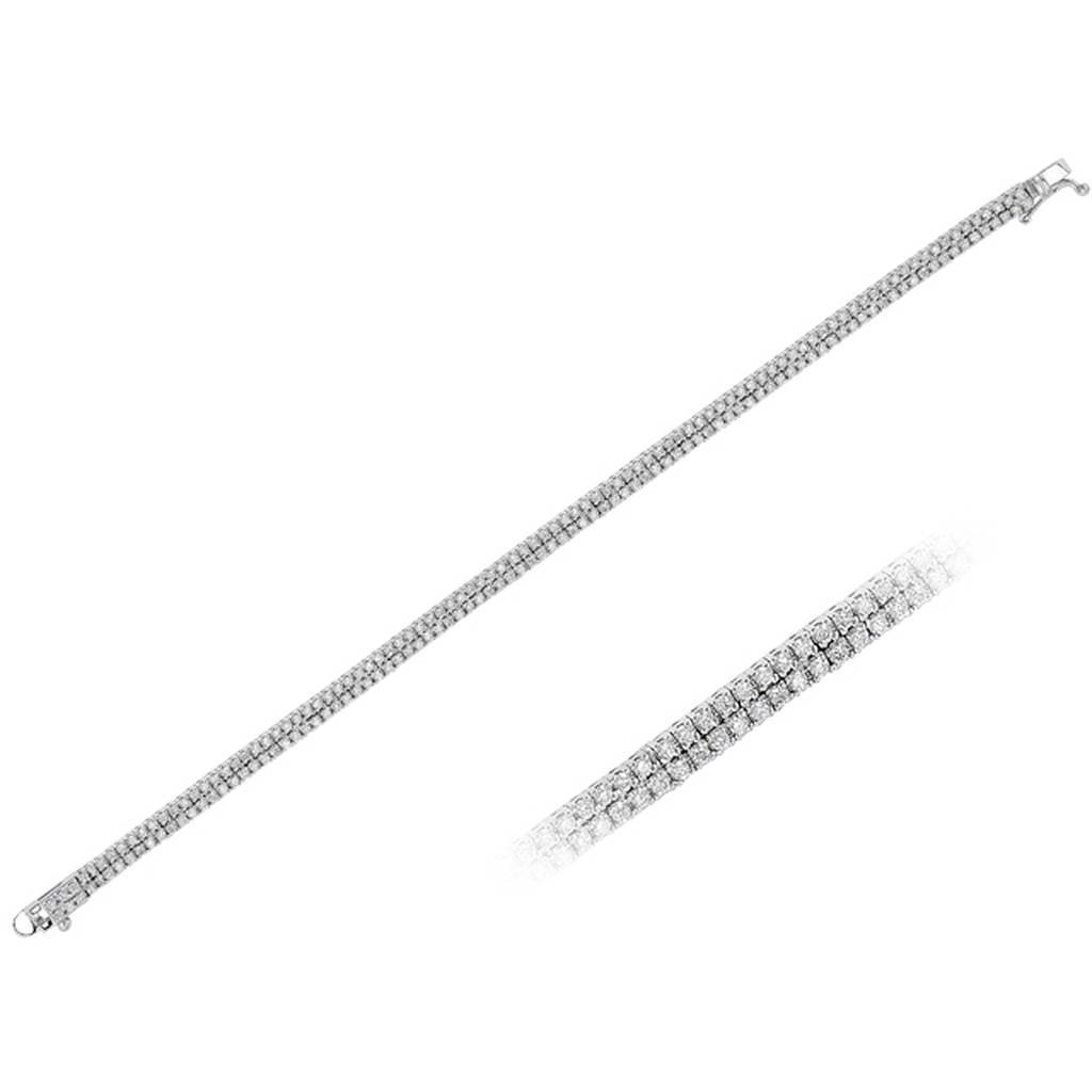 3,85 Gesamtkarat Diamant Zweireihiger Tennis Armband