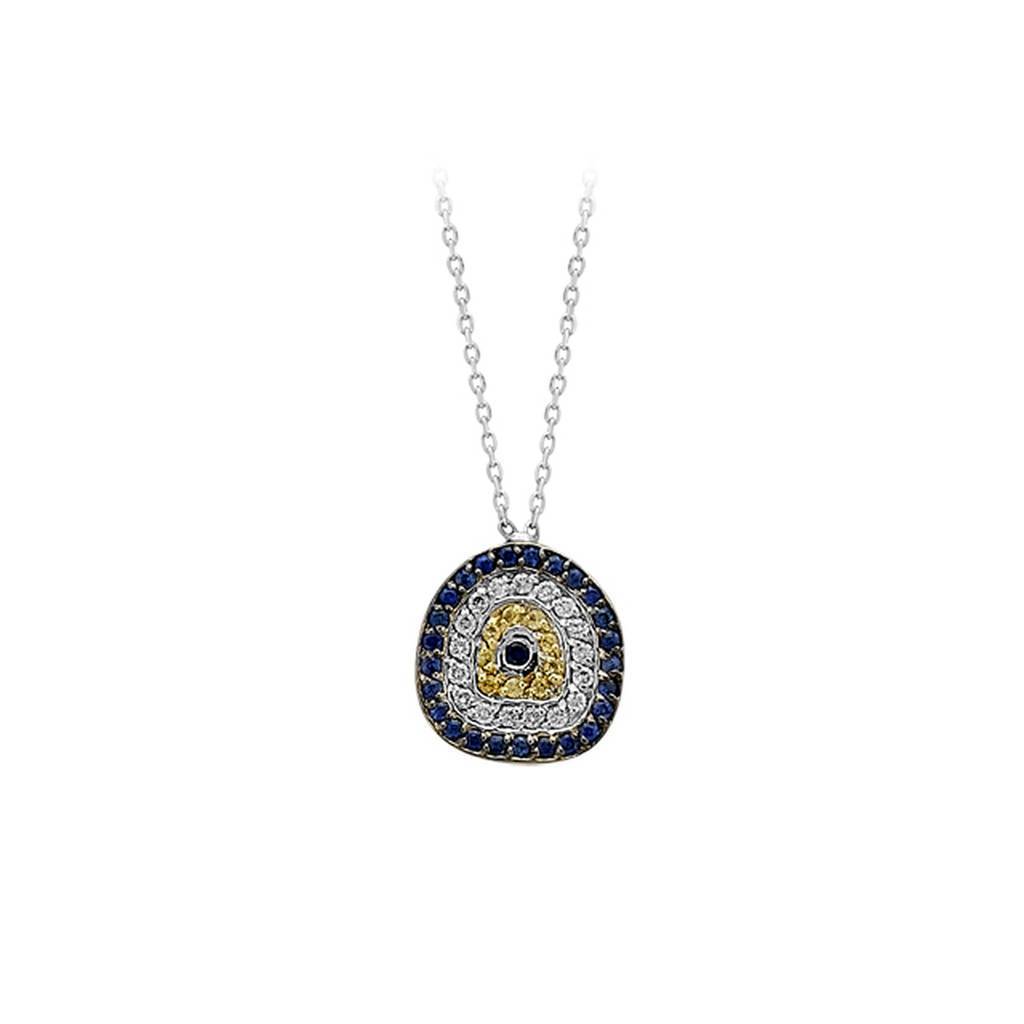 Saphir und Diamant Augen Collier