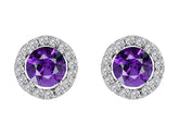 Diamant und Amethyst Ohrringe