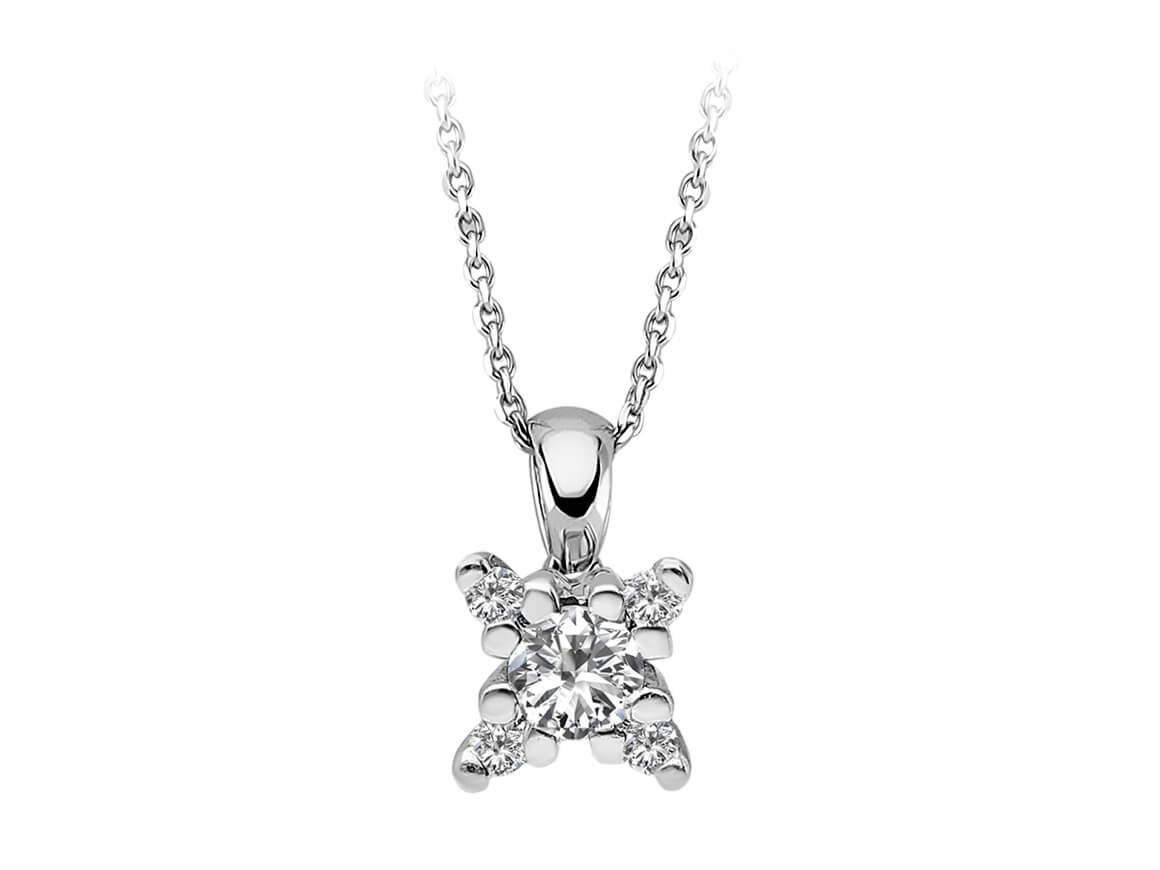 Insgesamt 0,32 Carat Diamant Solitär Collier