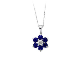 Collier marguerite diamants et saphirs