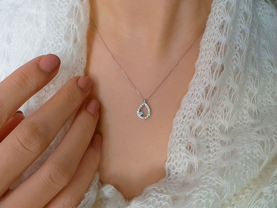 Diamond Tropfen Collier