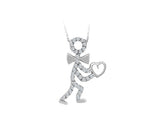 Diamant Stickman mit Herz Collier