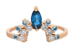 Diamant Blauer Traumkrone Ring