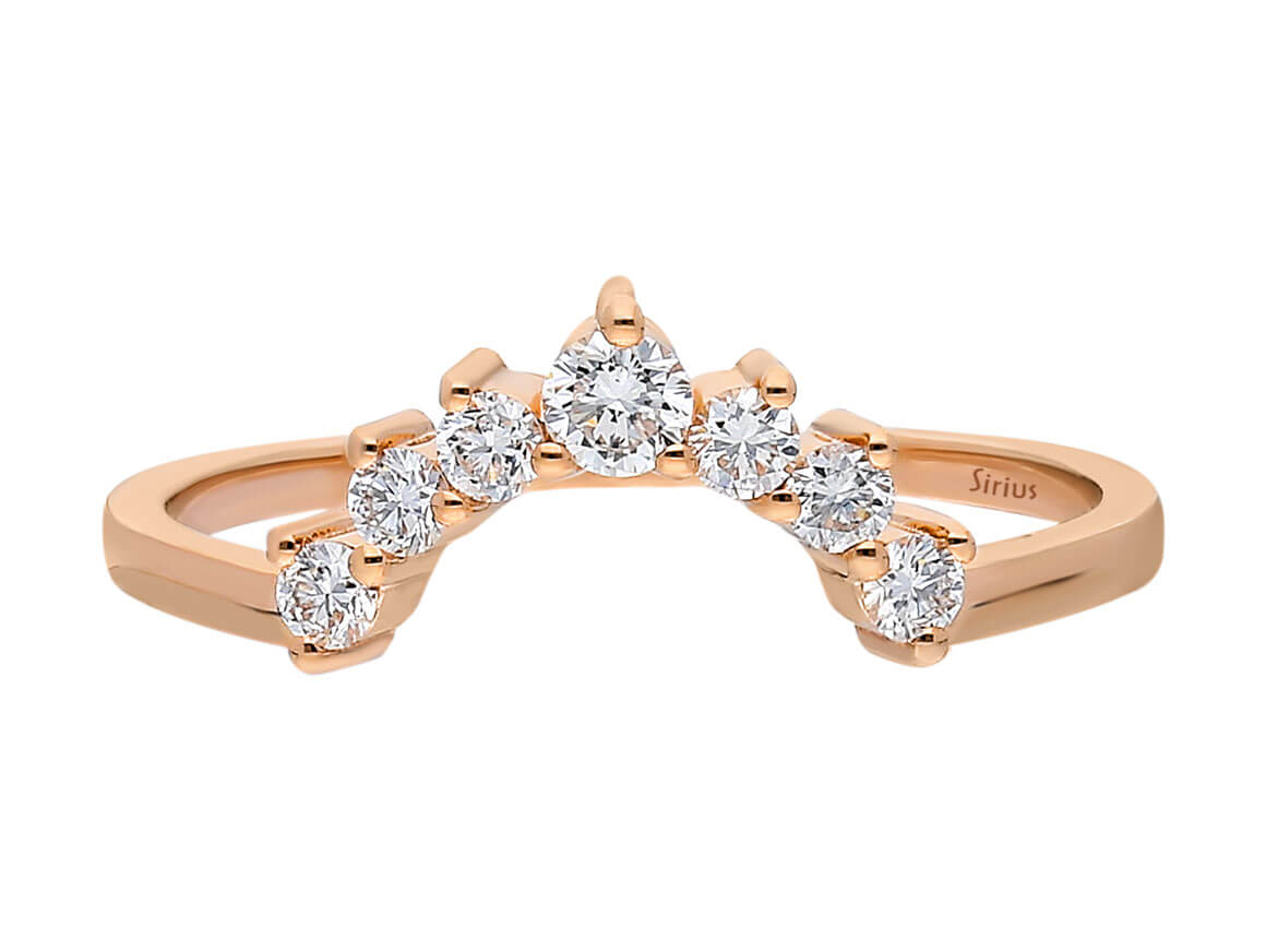 Diamant Halbmond Rose Ring