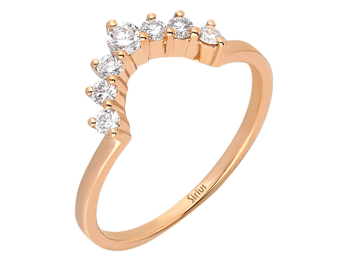 Diamant Halbmond Rose Ring