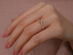 Diamant und Morganit Ring