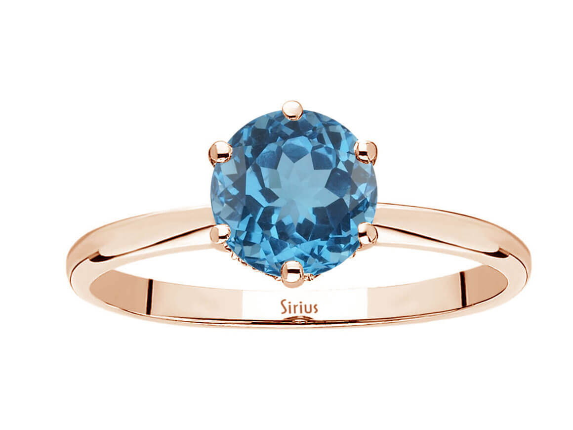 Diamant und London Blaue Topas Rosetta Ring