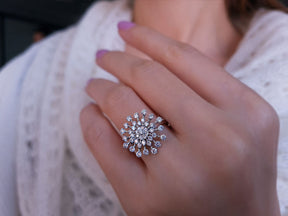 Diamant Schneeflocke Ring