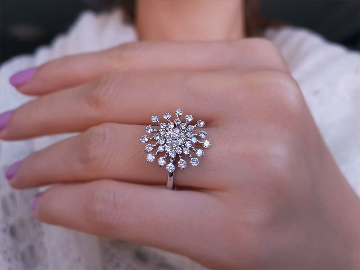 Diamant Schneeflocke Ring