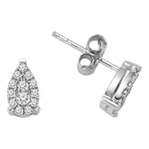 Boucles d'oreilles puces goutte d'eau diamant