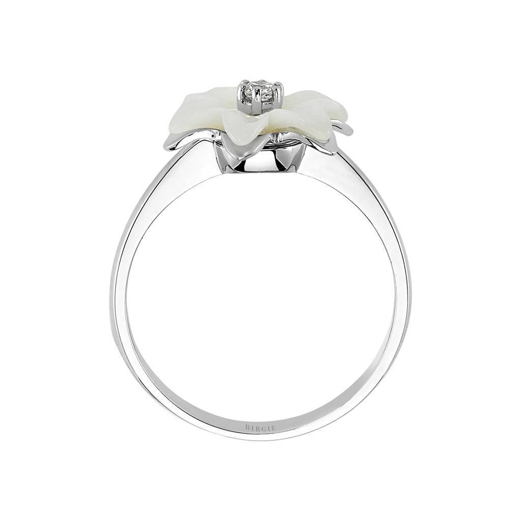 Diamant und Perlemutter Schneeflocke Ring