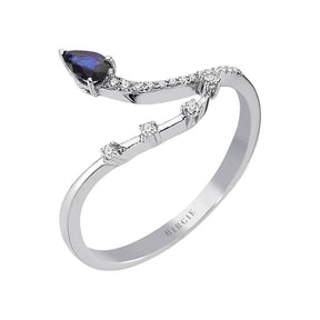 Diamant und Trropfen Saphir Ring