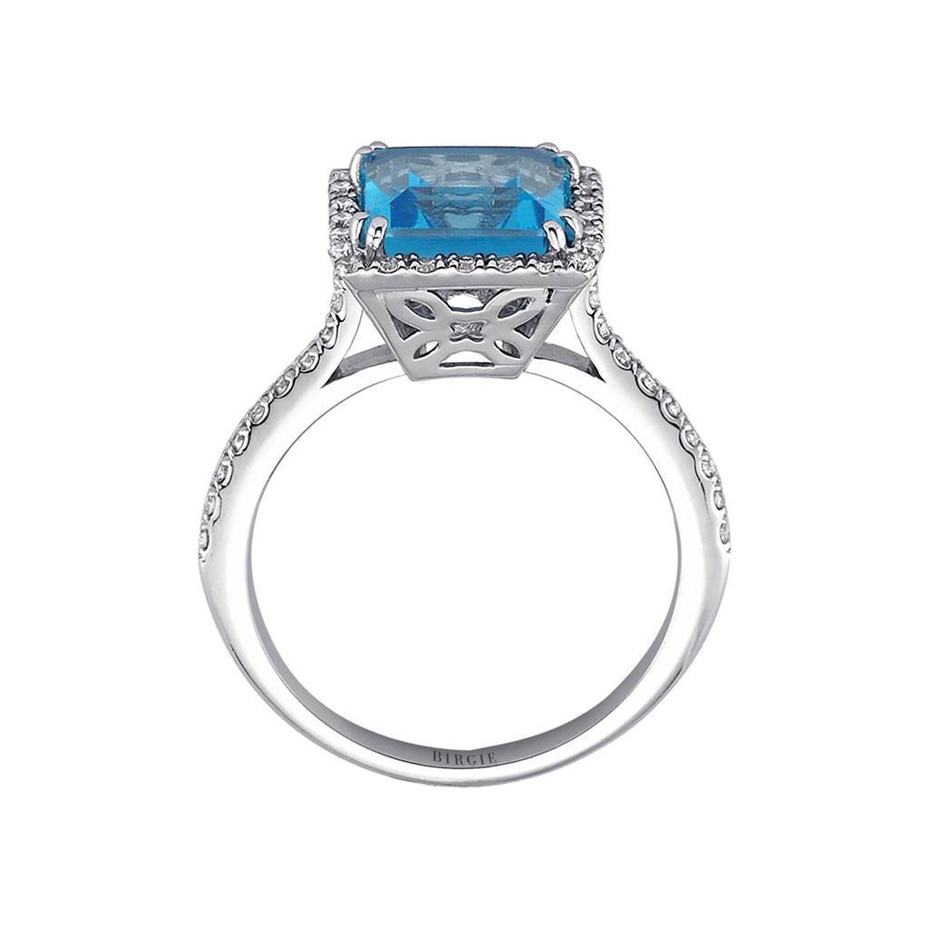 Diamant und Prinzessin Blaue Topas Ring