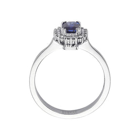 Diamant und Oktagon Saphir Ring