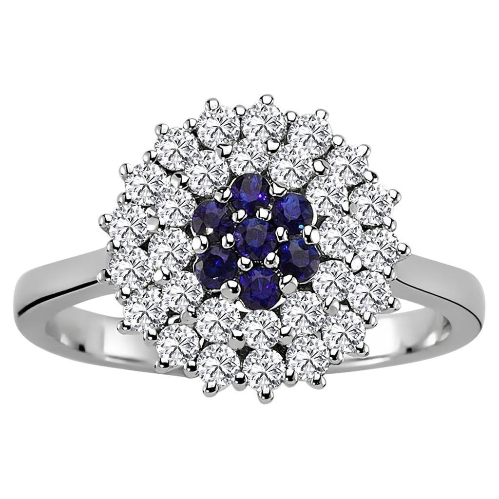 Zweireihe Diamant und Saphir Ring