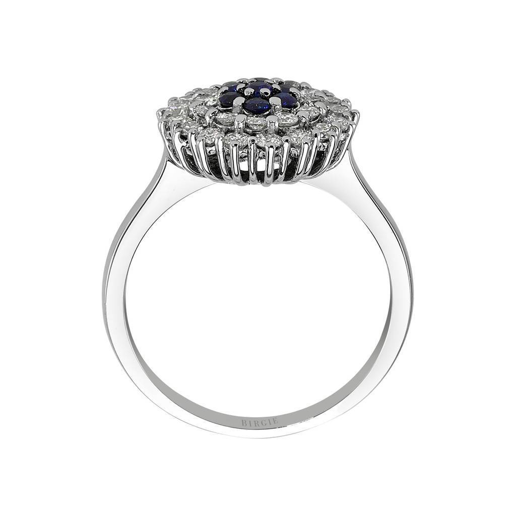 Zweireihe Diamant und Saphir Ring