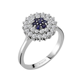 Zweireihe Diamant und Saphir Ring