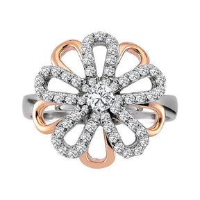 Diamant Zweifarbig Gänseblume Ring