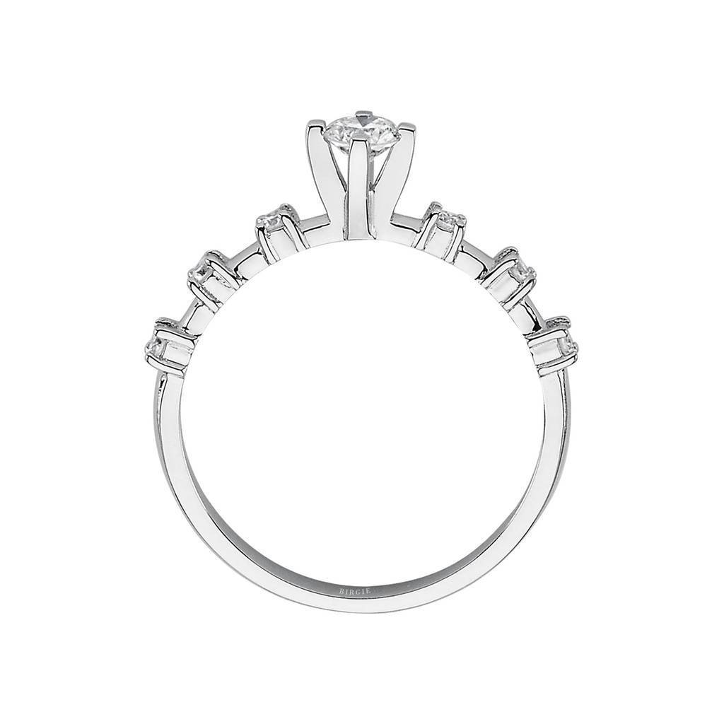 0.33 Gesamtkarat Diamant Halo Solitaire Ring