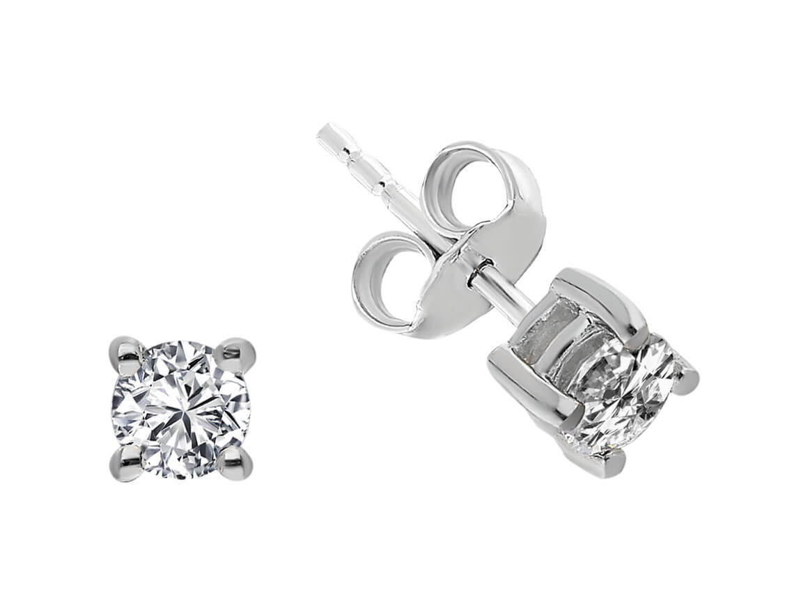 0.34 Carat Diamant Solitär Ohrstecker