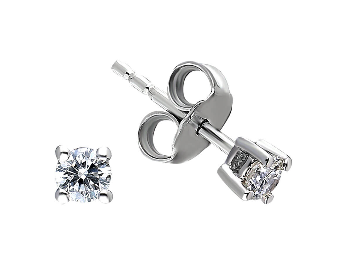 Boucles d'oreilles solitaires diamant 0,39 carat