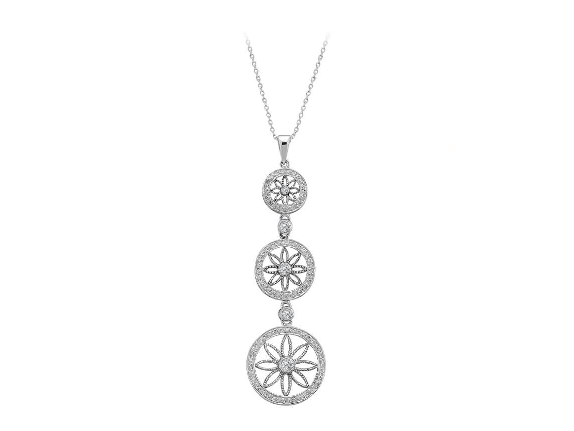 Diamant Lebensblume Halskette