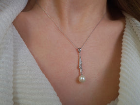 Diamant und Perle Halskette