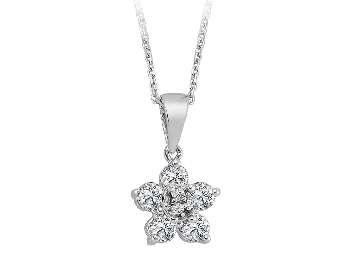 Diamant Blume Halskette