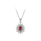 Collier rubis diamant et larme