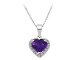 Diamant und Herz Schliff Amethyst Halskette