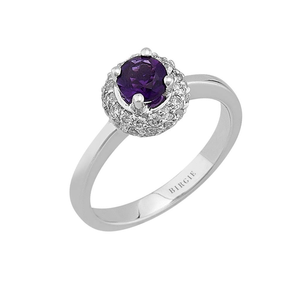 Diamant und Amethyst Ring